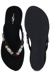 صندل كاجوال أنيق بكعب إسفيني 3 بوصات، مفتوح من الخلف، مقدمة دائرية