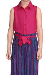 Girls Rayon Jumpsuit with belt