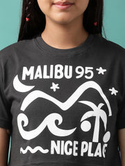 بلوزة قصيرة قطنية للبنات