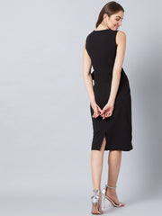 Black Embellished Sheath Dress