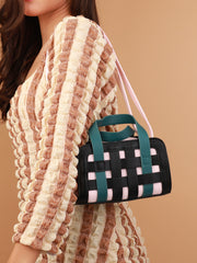 حقيبة كاميرا صغيرة للنساء من The Weave - أخضر مزرق وأسود عقيقي