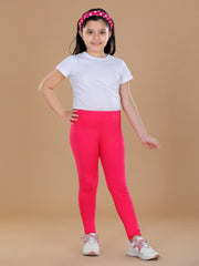 Girls Fuchsia Solid Legging