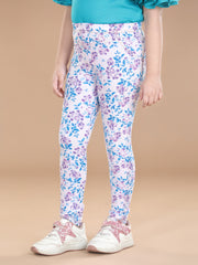 Girls Cotton Floral Printed Jegging