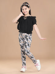 Girls Cotton Floral Printed Jegging