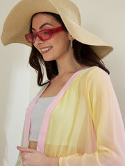 شال نسائي طويل متعدد الألوان متدرج الألوان