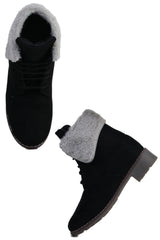 Black Block Solid Regular Boots