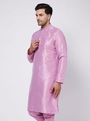 Vastramay - Men's Onion Pink Silk Blend Kurta