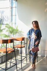 Midnight Blue Palm Print Co-Ord Set - Bold & Breezy Style