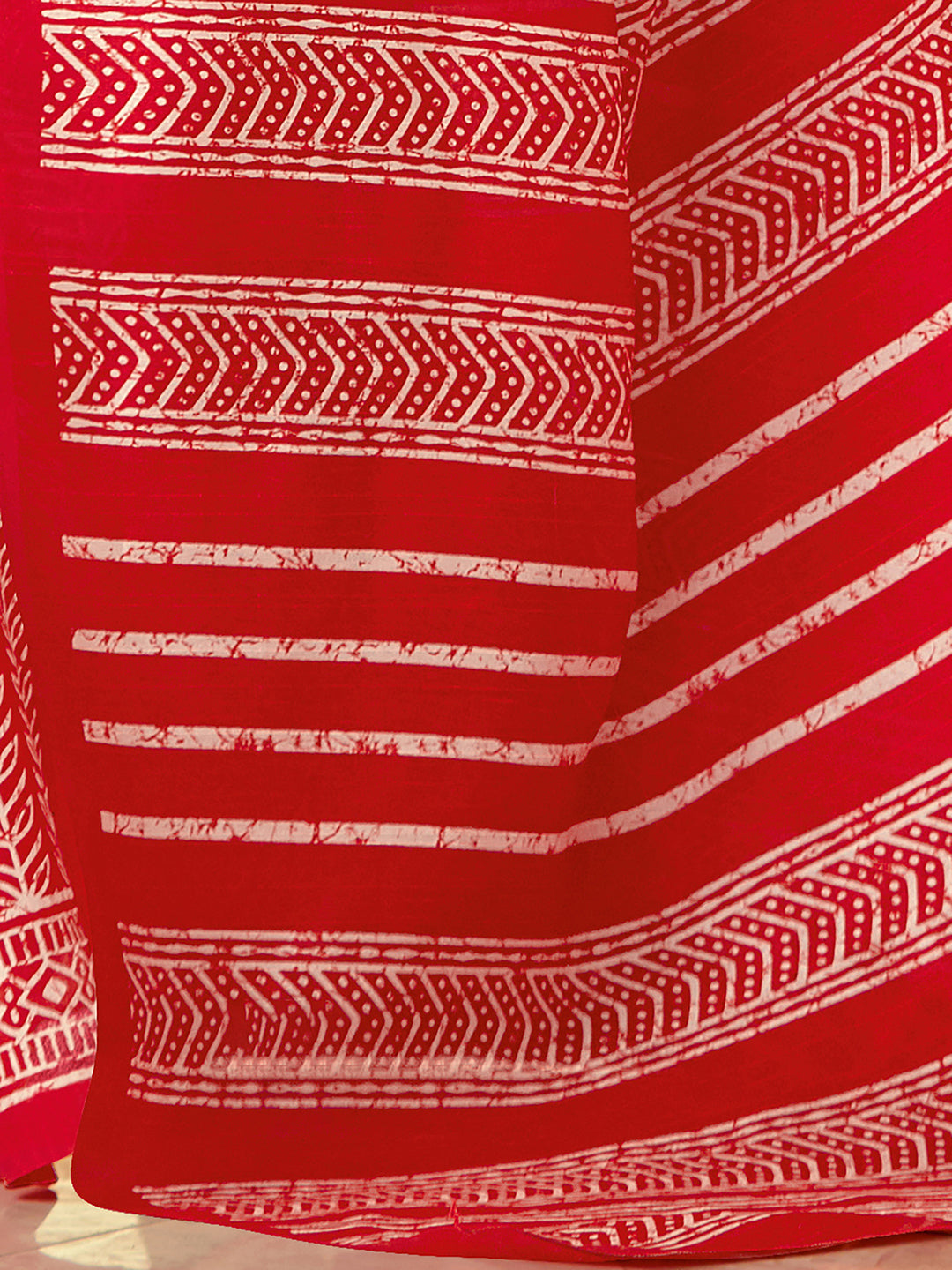 Women's Bhagalpuri Silk Red Printed DesignerSaree With Blouse Piece