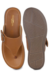 Casual Tan Open Toe Flats Round Toe Slip-On Flats