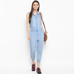 Women's Denim Ice Blue Wash Jumpsuit