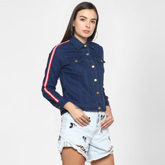 Women's Navy Blue Jacket with Red Tape