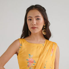 Amber Yellow Lungi Saree Set