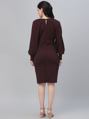 Burgundy Sheath Dress