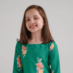 Jade Green Dhoti Jumpsuit Kids