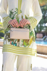 Ivory and Lime Green Tropical Co-Ord Set - Fresh & Breezy