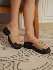 Casual Open Back Round Toe Heels