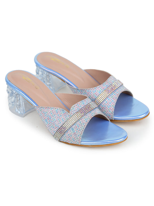 Casual Fashion Mules 2 Inches Block Open Back Round Toe Heels