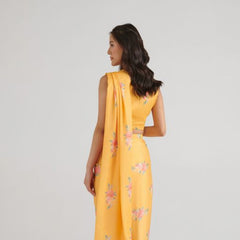 Amber Yellow Lungi Saree Set