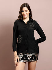 Women Floral Opaque Party Regular Fit Shirt