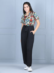Girls Polyester Colour Blocked Jumpsuit