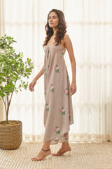 Mocha Brown Polka Dot Palazzo Jumpsuit