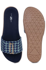 Casual Blue One Toe Flats Round Toe Slip-On Flats