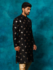 Vastramay - Men's Black Cotton Blend Kurta