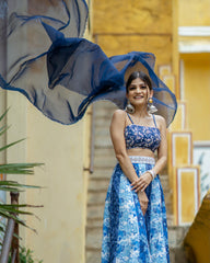 Noori Blue Kali Lehenga