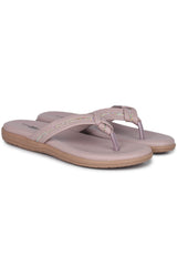 حذاء مسطح بلون الخزامى، ذو مقدمة دائرية، سهل الارتداء