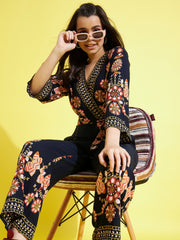 Girls Floral Printed Jumpsuit