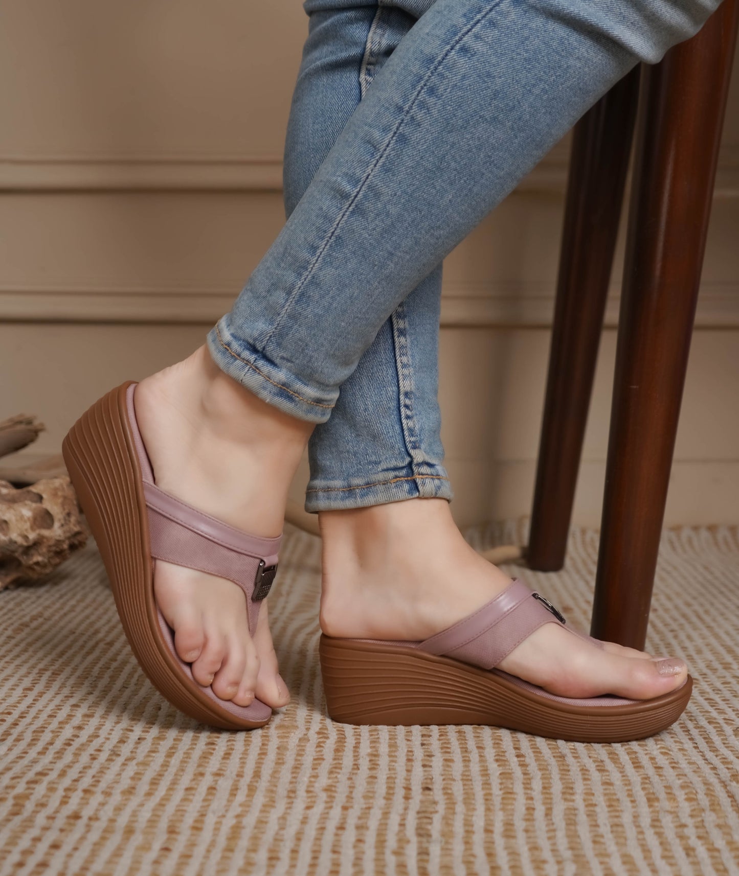 Fashion Open Back Sandal 2.5 inches Wedge Heels