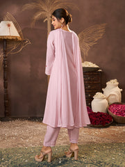 Ligth Pink Embroidered Kurta Set