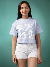 بلوزة قصيرة قطنية للبنات