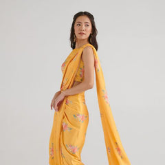 Amber Yellow Lungi Saree Set