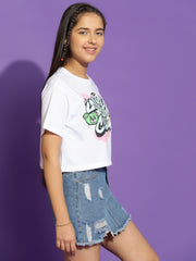 بلوزة قصيرة قطنية للبنات