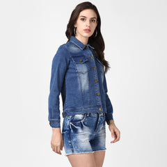 Women's Hand Painted Denim Jacket-Zap