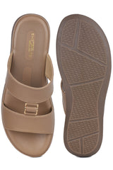 Casual Beige Open Toe Flats Round Toe Slip-On Flats