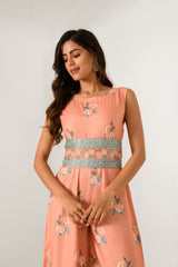 Scarlet Orange Embellished Jumpsuit