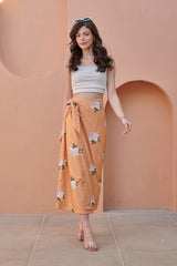 Pale Orange Midi Knotted Skirt