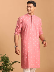 Shvaas By Vastramay - Men's Pink Cotton Kurta