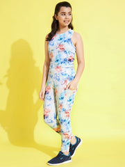 Girls Printed Racer Back Active Wear Set