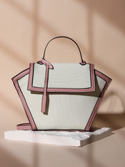 Women's The Roma Canvas Hand Bag - Blush Pink & Cloud White