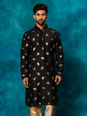 Vastramay - Men's Black Cotton Blend Kurta