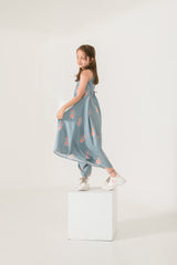 Aqua Blue Palazzo Jumpsuit Kids