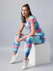 Women's Multicolored Tie & Dye Tracksuit Set