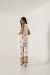 Pista Green Striped Pant Suit