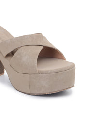 Casual Fashion Sandals Open Back Block Heels