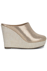 Shezone - Casual Fashion Mules 5 Inches Wedge Open Back Round Toe Heels