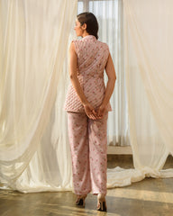 Rosey Pink Quilted Pant Suit